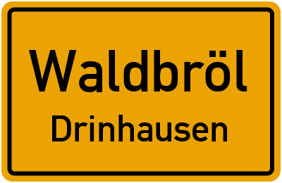 Ortsschild Waldbröl Drinhausen