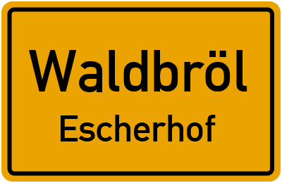 Straßenverzeichnis Waldbröl Escherhof
