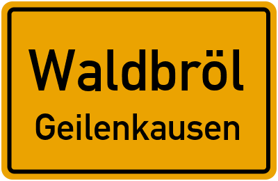 Ortsschild Waldbröl Geilenkausen