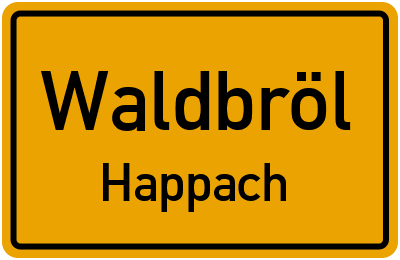 Ortsschild Waldbröl Happach