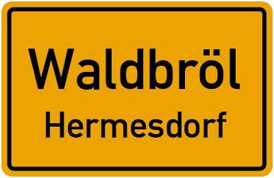 Ortsschild Waldbröl Hermesdorf