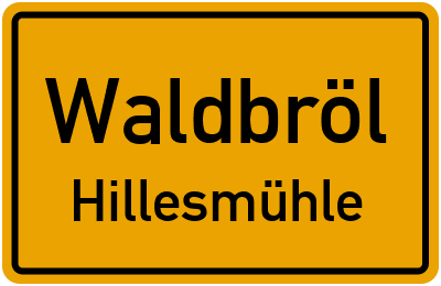 Straßenverzeichnis Waldbröl Hillesmühle