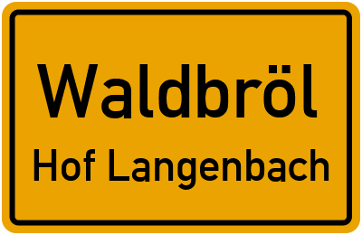 Straßenverzeichnis Waldbröl Hof Langenbach