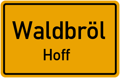 Straßenverzeichnis Waldbröl Hoff