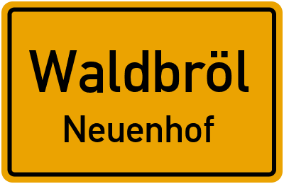 Ortsschild Waldbröl Neuenhof
