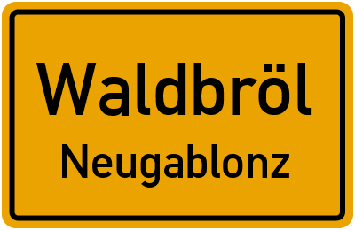 Straßenverzeichnis Waldbröl Neugablonz