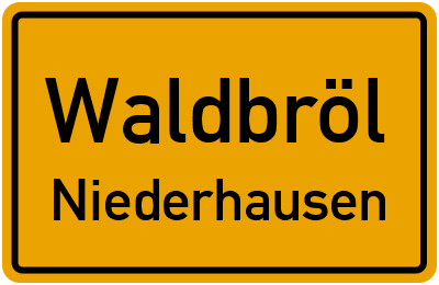 Ortsschild Waldbröl Niederhausen