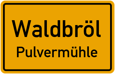 Straßenverzeichnis Waldbröl Pulvermühle