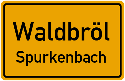 Ortsschild Waldbröl Spurkenbach