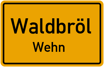 Straßenverzeichnis Waldbröl Wehn