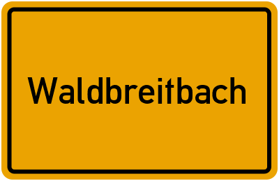 Ortsschild von Gemeinde Waldbreitbach in Rheinland-Pfalz