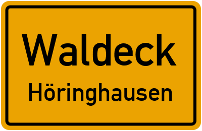 Straßenverzeichnis Waldeck Höringhausen