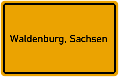 Ortsschild von Stadt Waldenburg, Sachsen in Sachsen