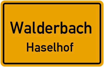 Straßenverzeichnis Walderbach Haselhof
