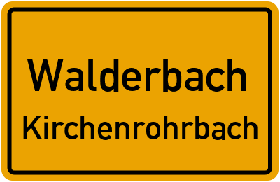 Straßenverzeichnis Walderbach Kirchenrohrbach