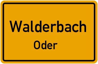 Straßenverzeichnis Walderbach Oder
