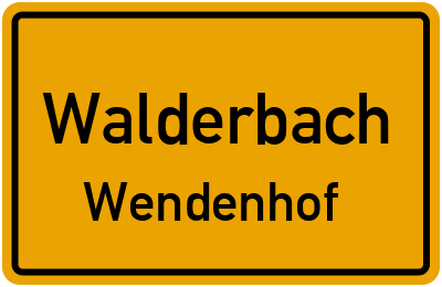 Straßenverzeichnis Walderbach Wendenhof