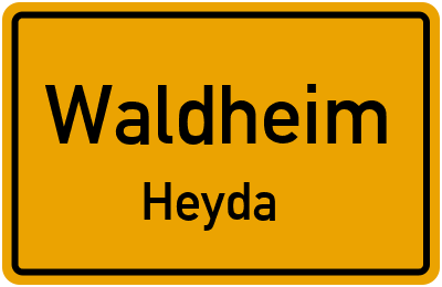 Ortsschild Waldheim Heyda