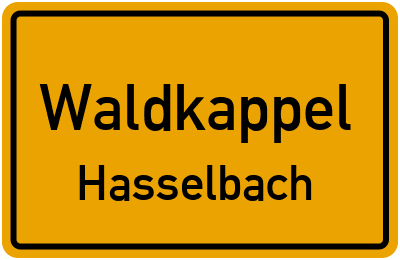 Ortsschild Waldkappel Hasselbach