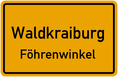 Ortsschild Waldkraiburg Föhrenwinkel