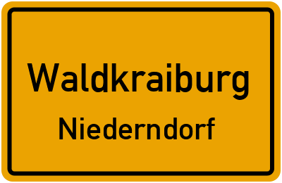 Ortsschild Waldkraiburg Niederndorf