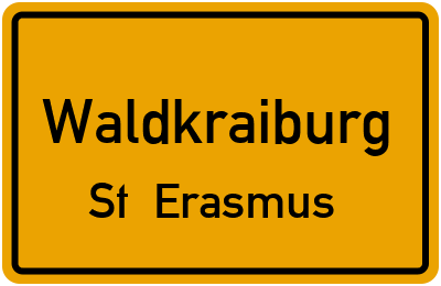Ortsschild Waldkraiburg St. Erasmus