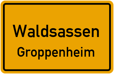 Ortsschild Waldsassen Groppenheim