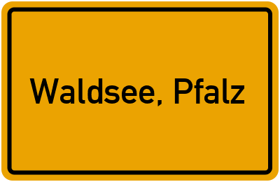 Ortsschild von Gemeinde Waldsee, Pfalz in Rheinland-Pfalz