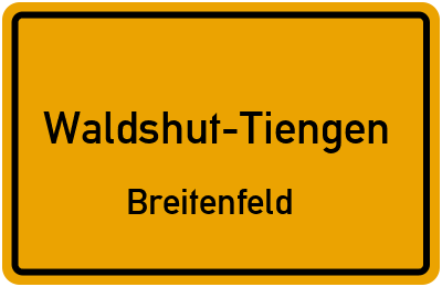 Ortsschild Waldshut-Tiengen Breitenfeld