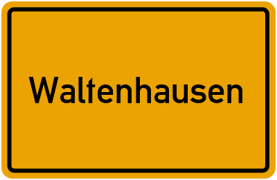 Ortsschild von Waltenhausen in Bayern