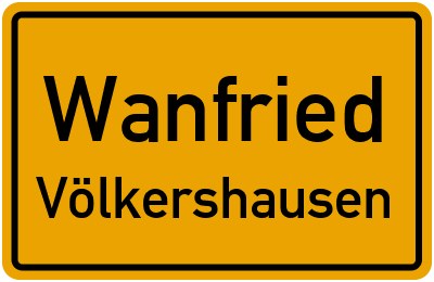 Ortsschild Wanfried Völkershausen