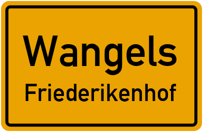 Straßenverzeichnis Wangels Friederikenhof