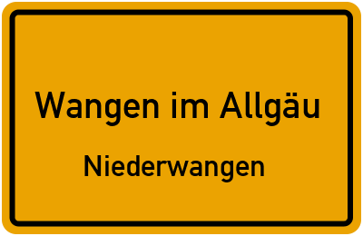 Straßenverzeichnis Wangen im Allgäu Niederwangen