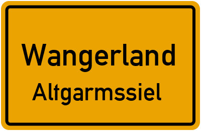 Ortsschild Wangerland Altgarmssiel