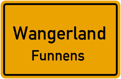 Ortsschild Wangerland Funnens