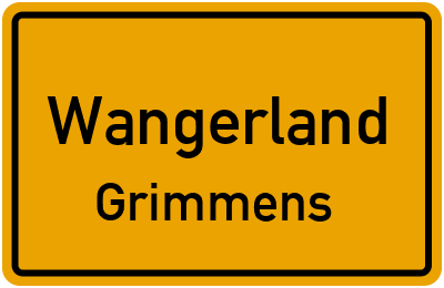 Ortsschild Wangerland Grimmens