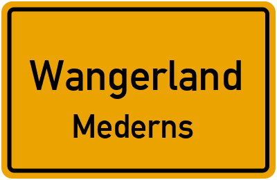 Straßenverzeichnis Wangerland Mederns