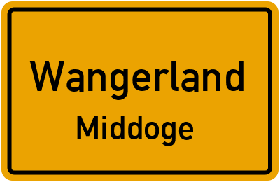 Ortsschild Wangerland Middoge