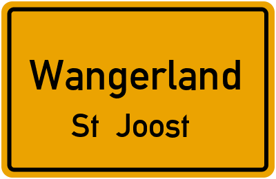 Ortsschild Wangerland St. Joost