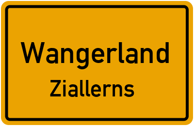 Ortsschild Wangerland Ziallerns