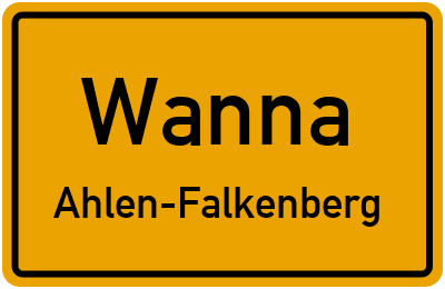 Ortsschild Wanna Ahlen-Falkenberg