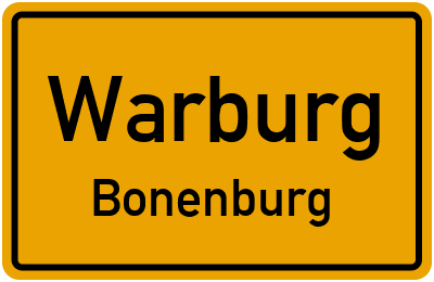 Ortsschild Warburg Bonenburg