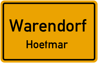 Ortsschild Warendorf Hoetmar