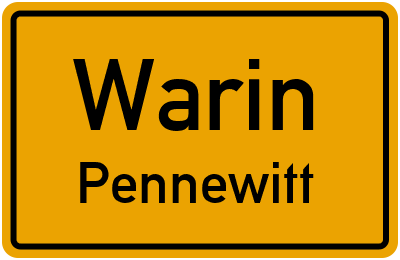 Ortsschild Warin Pennewitt