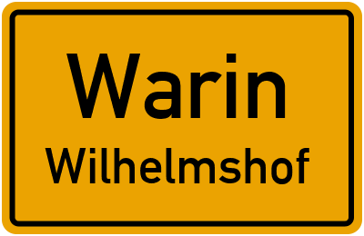 Straßenverzeichnis Warin Wilhelmshof