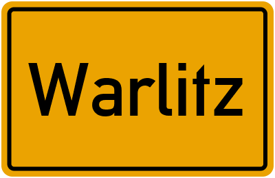 Ortsschild von Warlitz in Mecklenburg-Vorpommern