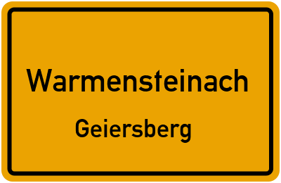 Straßenverzeichnis Warmensteinach Geiersberg