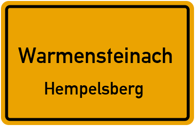 Ortsschild Warmensteinach Hempelsberg