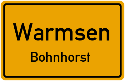 Ortsschild Warmsen Bohnhorst
