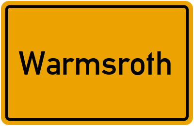 Ortsschild von Gemeinde Warmsroth in Rheinland-Pfalz